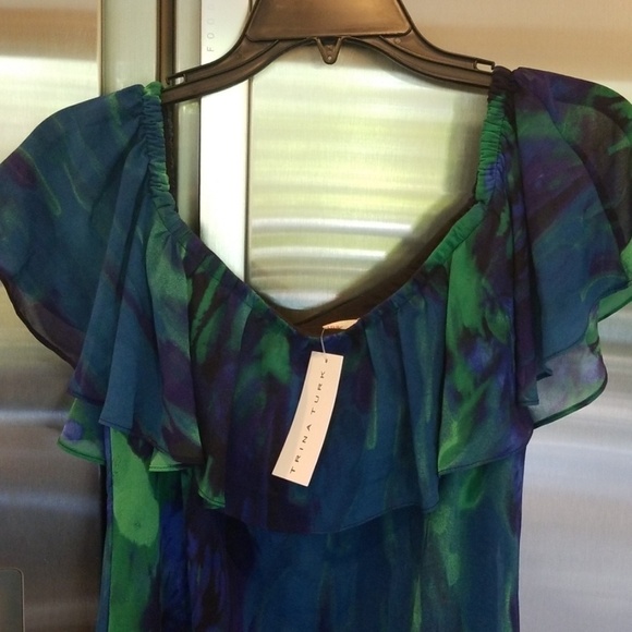 💕TRINA TURK💕 Off the Shoulder Ruffle Mini Dress - Picture 3 of 8